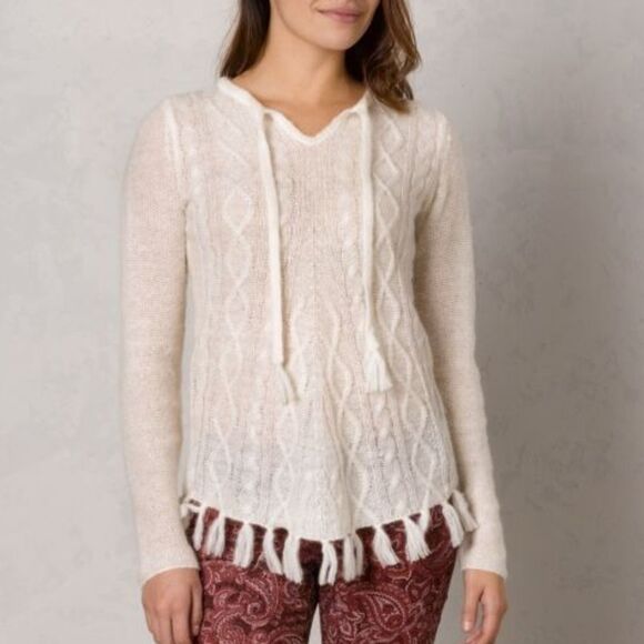 NWT PRANA Shelby Poncho Knit Top Cream L - Picture 1 of 9